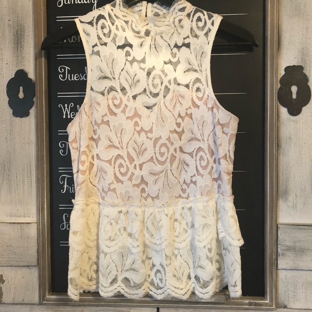 Express Peplum Lace Blouse